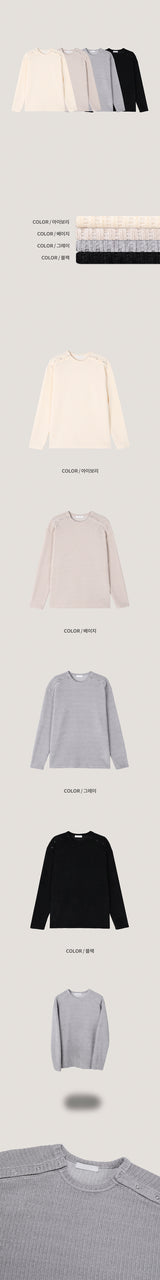 [Unisex] ダブルショルダーボタンニット(4color)