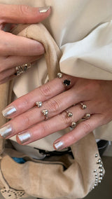 Piercing 2layered silver ring