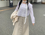 frill square blouse