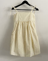 Sinia Square-Neck Floral Shirring Pocket Ribbon Mini Sleeveless Dress 3 Colors