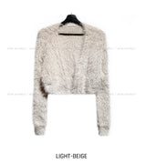 Believe Crop Fur Cardigan