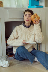 SNUGGY CABLE WOOL SWEATER (3 COLORS)