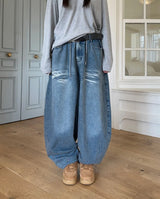 ヘルドウォッシュドバルーンデニムパンツ