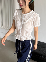 pintuck wide track pants 