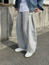 ONE SIDE SNAP BUTTON SWEAT PANTS
