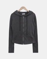 シニア フーデッド ジップアップ