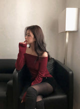 Romantic Warm Off Shoulder Raglan T-Shirt (4color)