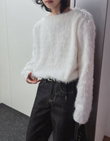 Local shoulder chain hairy knit