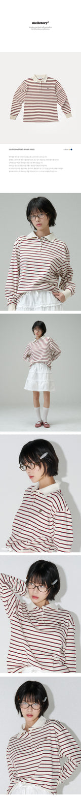 STRIPE COLLAR T-SHIRT  (Ivory)