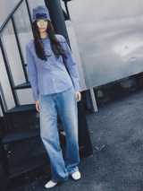 Tapered Round Denim Pants Indigo