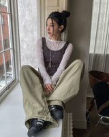 Titi wrinkle シースルー レイヤードロングスリーブ
