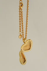 Memory heart locket necklace (Gold) 