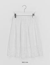 Cucar Lace Layered Banding Midi Skirt