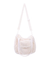 FLUFFY SNAP BOSTON BAG (CREAM)_F24ZE912