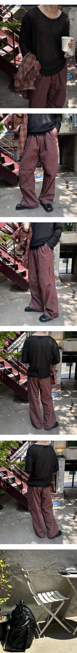 [Unisex] リネンカッティングサマーニット(4color)