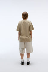 Weekend warrior typography printing washing short pants (Oatmeal)