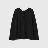 シースルーヘンリーネックプルオーバー [BLACK]