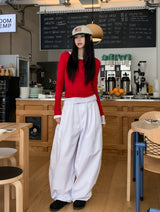 Vintz three-pin tuck balloon wide cotton pants