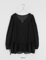 Hailyn Long Sleeve Layered Button Blouse