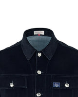 Mwoong Velvet Denim Trucker Jacket(NAVY)
