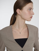 25FW★ Champagne Full Moon Silver Mary Bowl Earrings