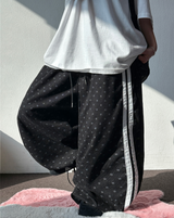 コリアン/ハイクオリティ🤎 トラックドットワイドセミバルーンロングパンツ 🤎🖤🐣💚 - 6カラーズ