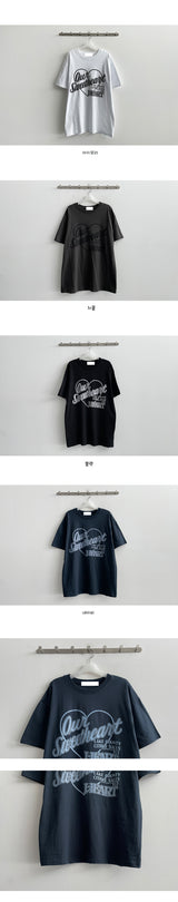 アワーハートレタリングオーバーサイズショートスリーブTシャツ
