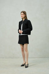 AGLOW TWEED SKIRT PANTS / BLACK