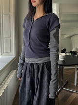 Or Stripe Layered SET - Short Sleeve, Hood