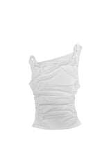 COS TWISTED SHIRRLING TOP / WHITE