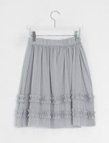 Rie Layered Banding Mesh Midi Skirt