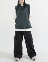 Nylon Hooded Anorak Vest