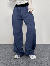 (UNISEX) DOUBLE-LINE STRING WIDE LOOSE-FIT FLEECE TRAINING PANTS - 6 COLOR