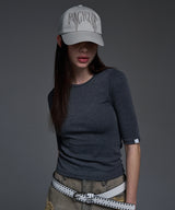 [NF] THREE QUARTER BASIC T-SHIRT (CHARCOAL)_F24QB276