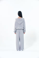 Pearl Hoodie Zip-Up Gray