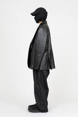 Forem One Button Leather Jacket