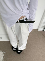  Motion 2WAY Snap Pintuck Wide Banding Long Pants (4 colors)