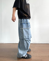 Terry Cargo Denim Pants