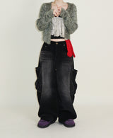 Square pocket balloon fit corduroy pants