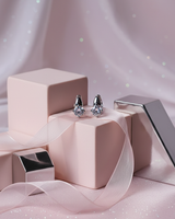 [Hearts2Hearts Ian Piercing] ダイアモンドリングハギーズピアス - Silver Color