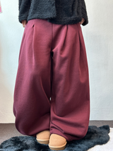 M,XL🤎2SIZE🤎 DOUBLE PINTUCK WIDE LONG BALLOON PANTS ❤🤎🖤🩶4COLOR