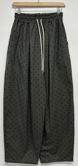5000SOLD DOT-PATTERN 2PINTITUCK BALLOON PANTS🤎🍰🖤💚4COLOR