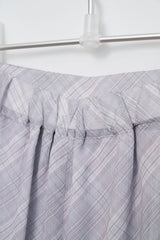 Layered Check Wrap Midi Skirt (Gray)