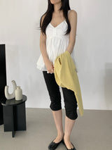 Letty Shirred Ribbon Sleeveless Blouse
