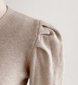 Leveyu V-neck Puff Knit Cardigan