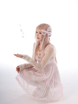 Rosé Island Jellyfish Series Sea Salt Jelly Dress Sheer Panel Lace Sweet Puffy Dress