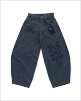 3Dpixel print denim(black)