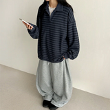 テリーフリースサイドピンタックインシジョンストリングワイドパンツ