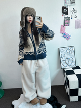 スノーフラワーハーフポロネックTニットジップアップ 🧸💙
