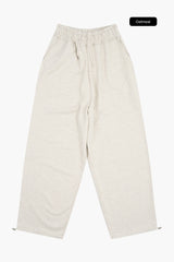 Long waist rib loose sweatpants